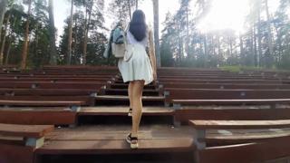 rough public park fuck for cute Russian wife