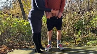 Slutty mother in law goes all out for crazy public park anal👌