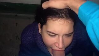 Guy's raw, unbridled lust devours girl, throat-piercing and cum-drenched in a public, unapologetic display.
