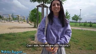 Public Agent - young Italian amateur takes advantage of her petite assets for pay-per-play sex.