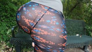 Mom's Big Butt🍑 Visible in Thin Pants Outdoor Walk